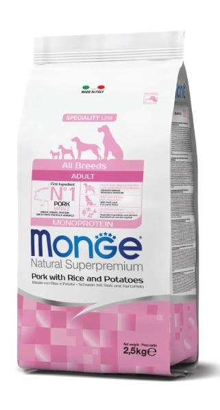 Monge All Breeds Adult Pork, Rice and Potatoes Monge